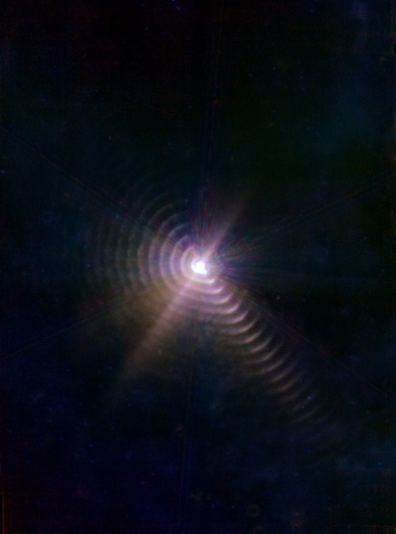 WR140 JWST NIRCAM and MIRI image